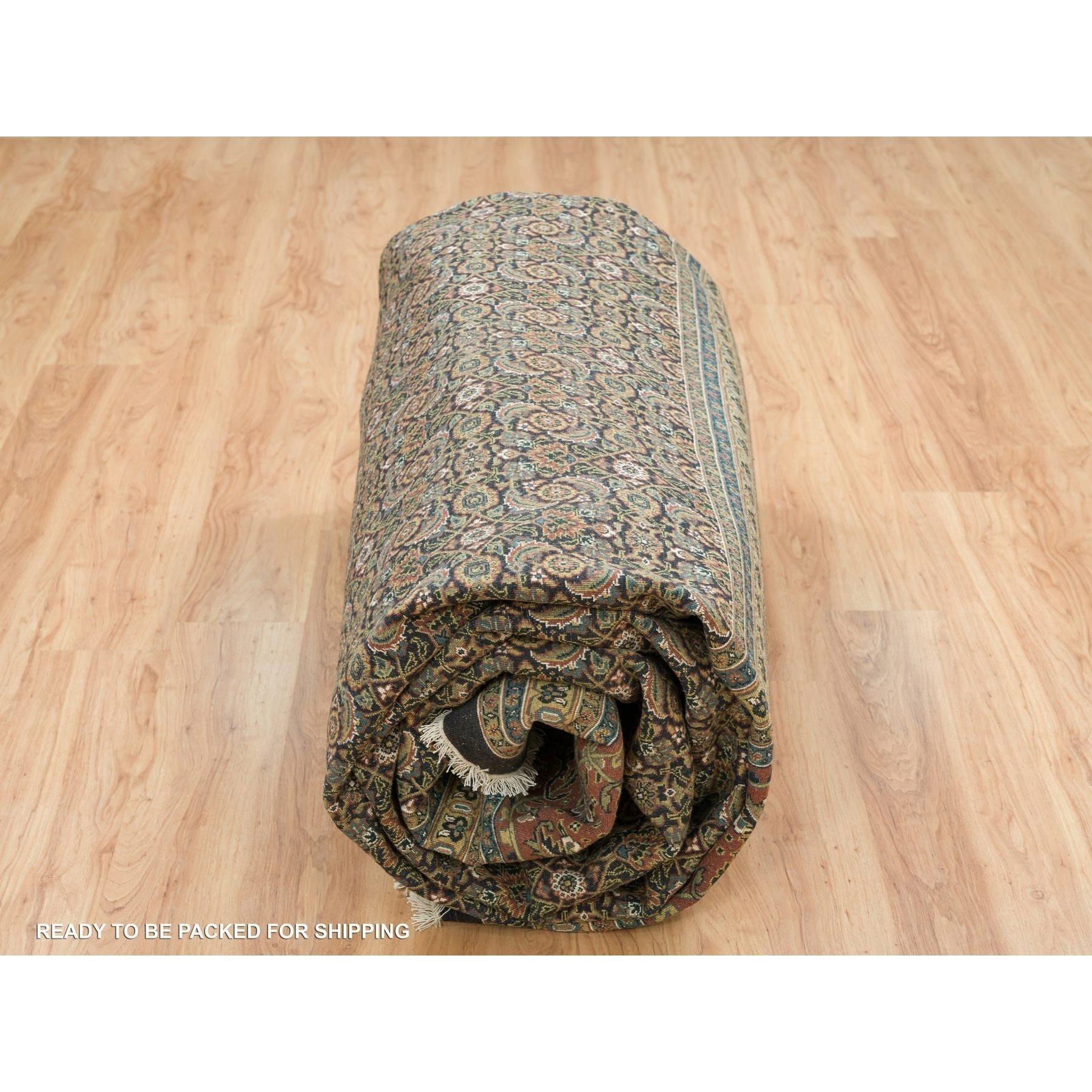 Tappeto sovradimensionato Sable Black Herrita Design 250 KPSI in lana annodata a mano 12'x15'3