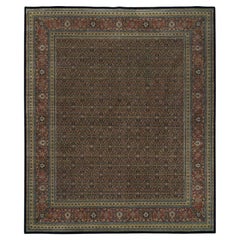 Tapis surdimensionné Herrita Design 250 KPSI en laine noire zibeline nouée à la main 12'x15'3"
