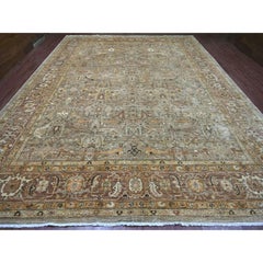 12'x15'4" Stone Gray Peshawar with Bijar Garus Design Hand Knotted Wool XL Rug