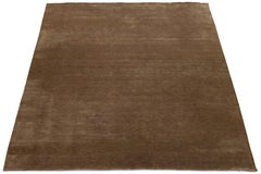 12x16 Apadana's Modern Gabbeh Hand-Loom Wool Area Rug In Chestnut Brown