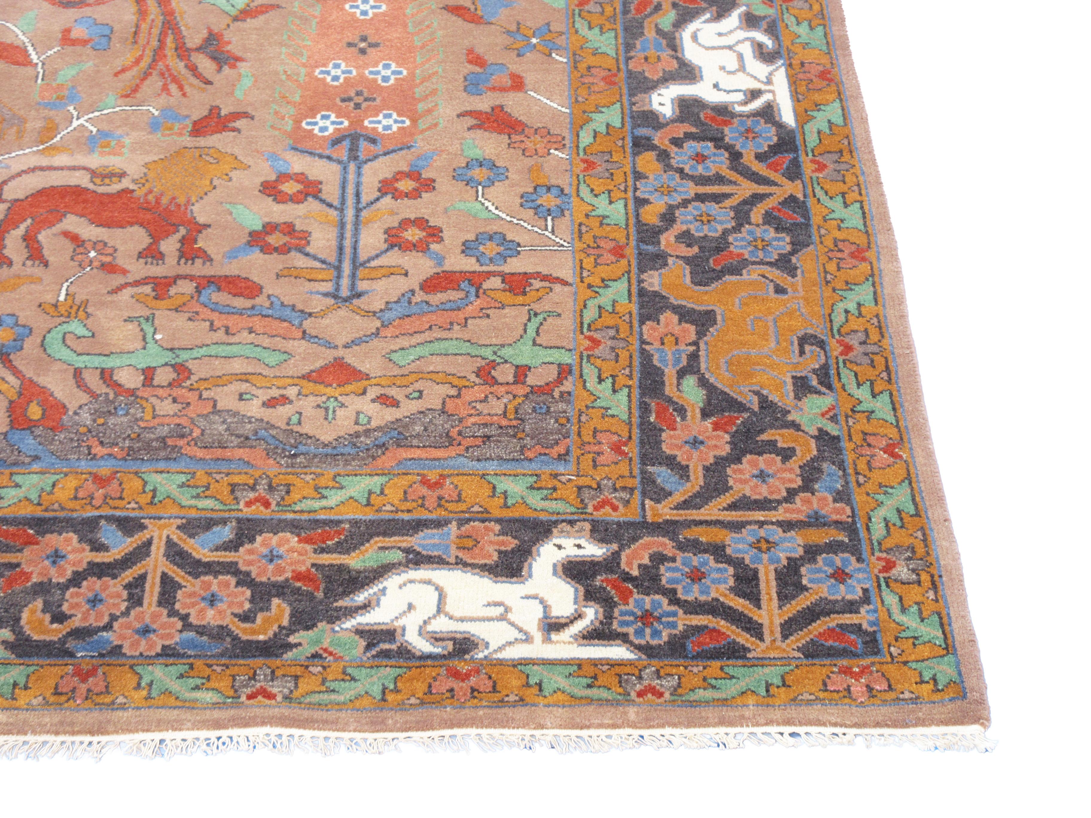 Birds & Lions Design Rug In New Condition For Sale In Laguna Hills, CA