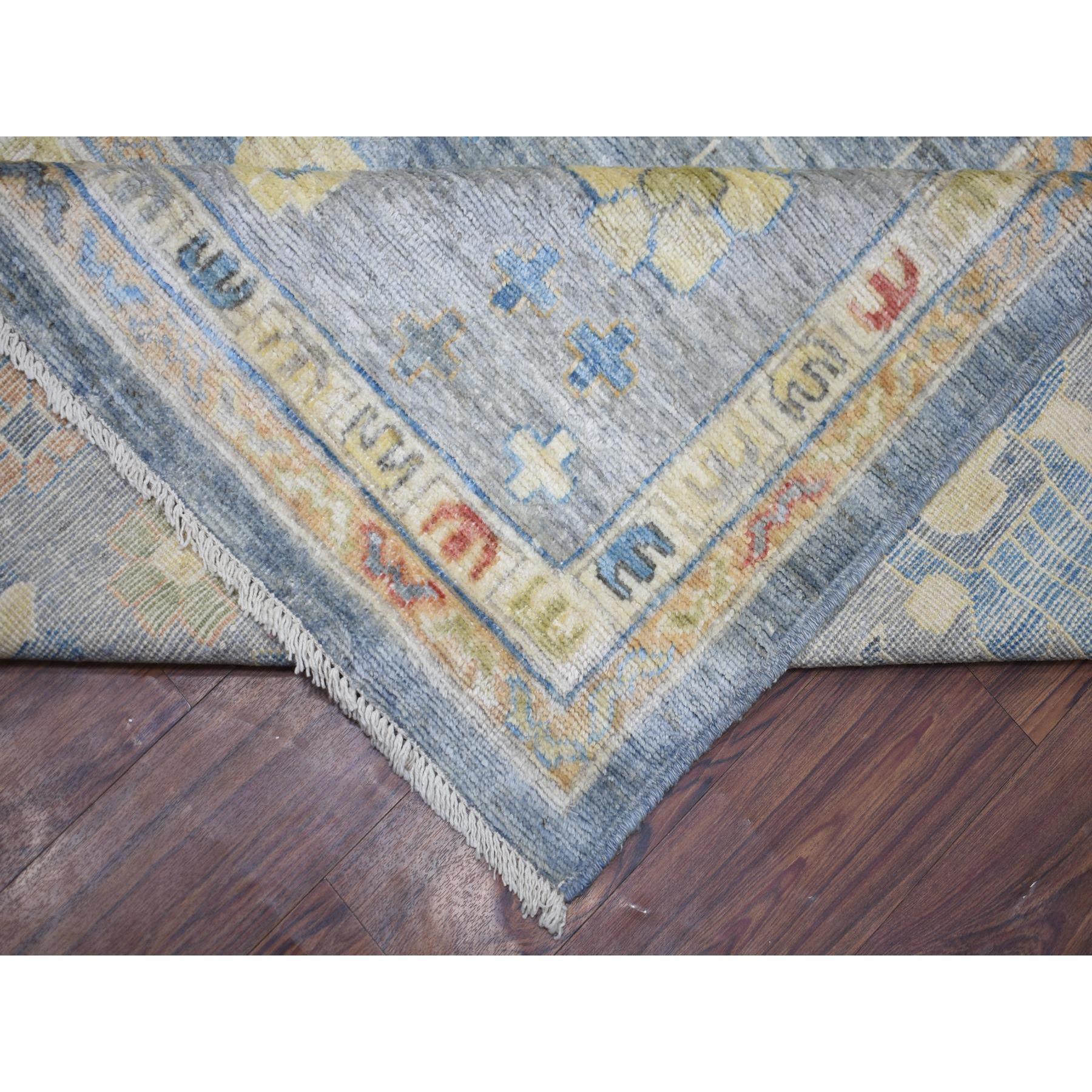 12'x16' Grauer, handgeknüpfter, afghanischer Angora Oushak Teppich in Übergröße aus Bio-Wolle im Angebot 1