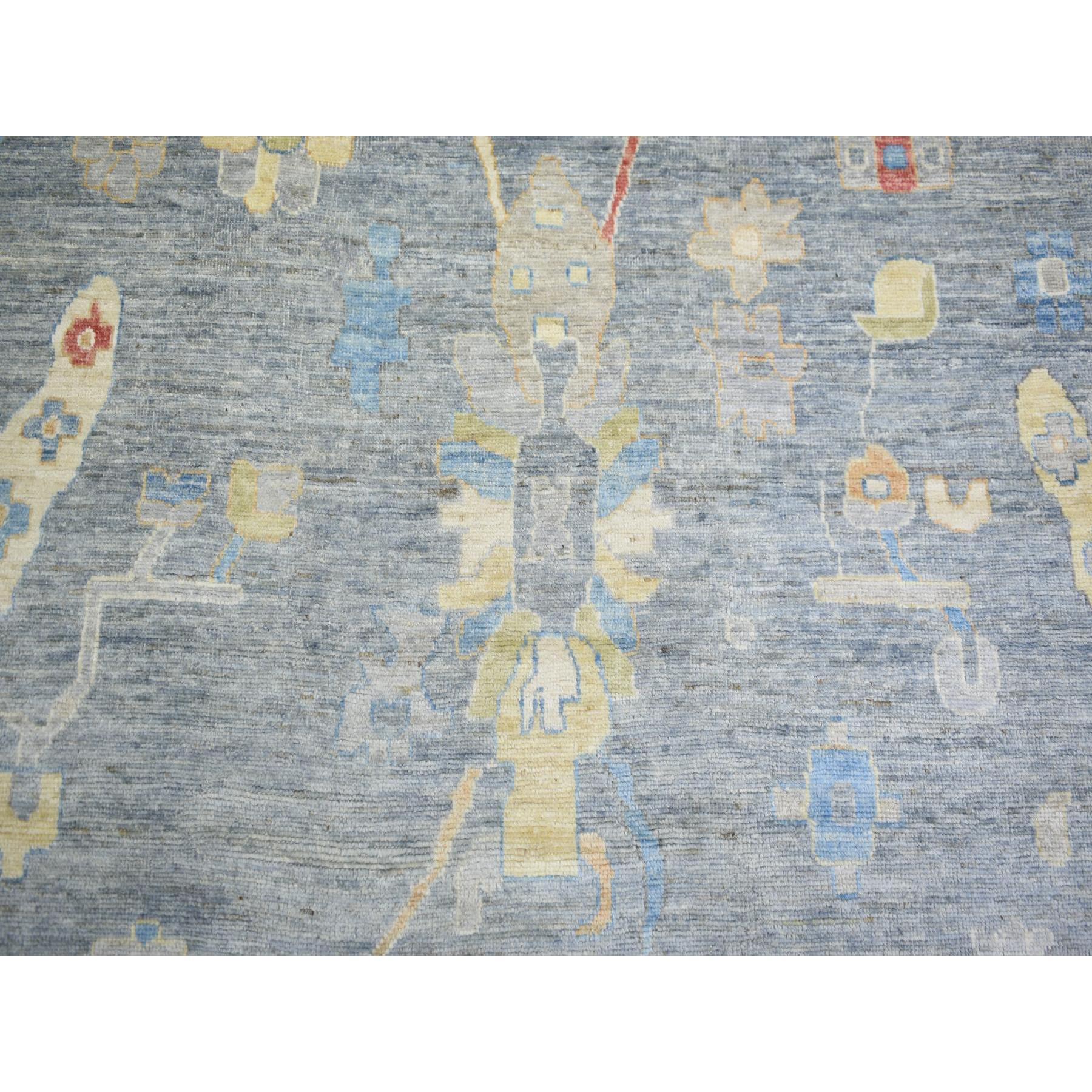 12'x16' Grauer, handgeknüpfter, afghanischer Angora Oushak Teppich in Übergröße aus Bio-Wolle im Angebot 3