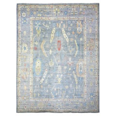 12'x16' Gray, Organic Wool Hand Knotted, Afghan Angora Oushak Oversized Rug
