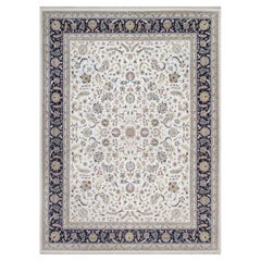 12'x16' Ivory Nain with Flower Design Hand Knotted Soft Wool & Silk XL Rug