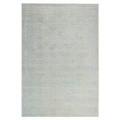 12'x17'10" Grauer Jacquard-Teppich mit handgewebtem Tabriz-Design aus Wolle und Seide in Übergröße
