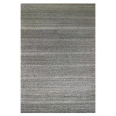 12'x17'10" Gray, Modern Grass Design, Natural Wool, Hand Knotted Oversized Rug