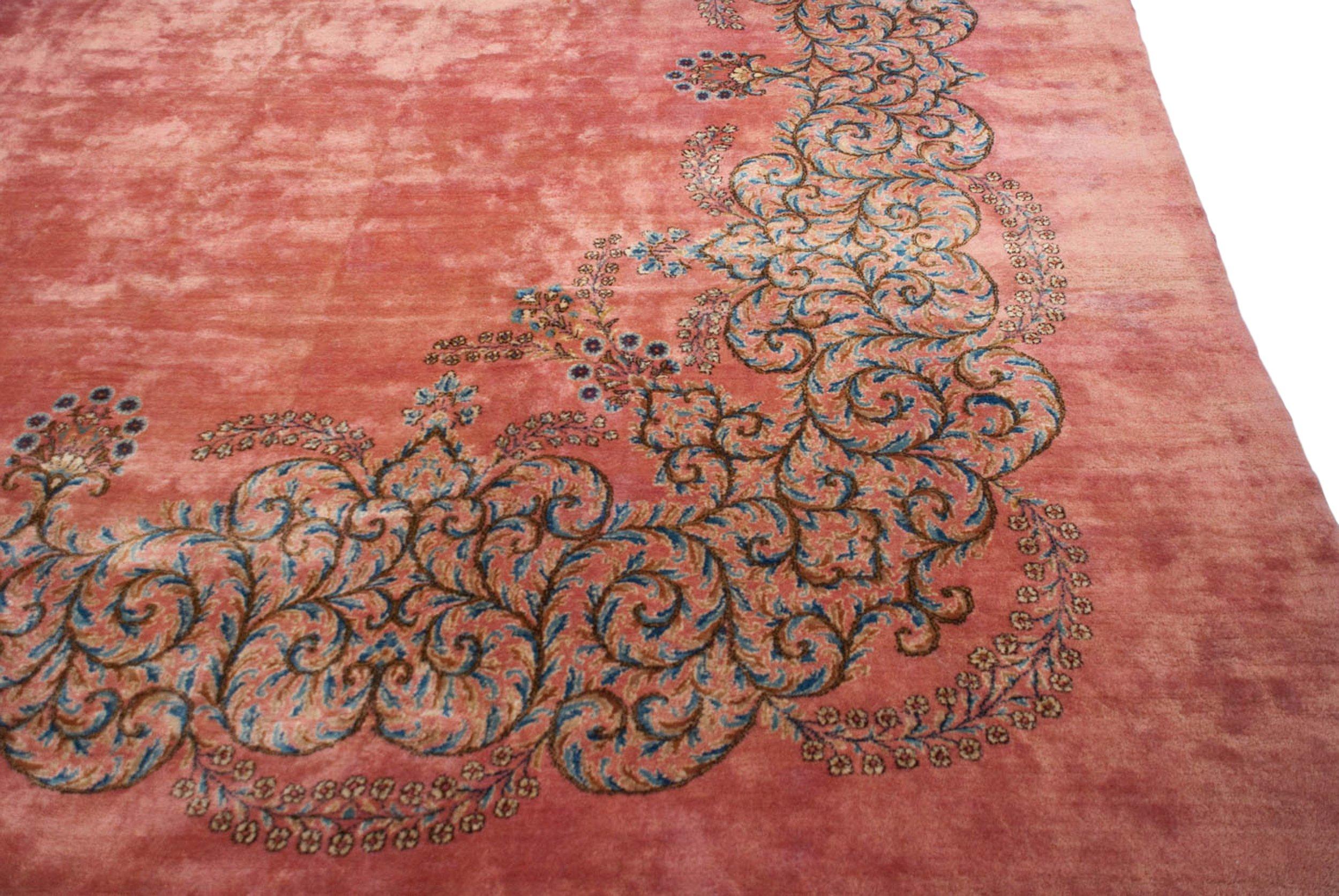 Wool Vintage Fine Kerman Carpet For Sale
