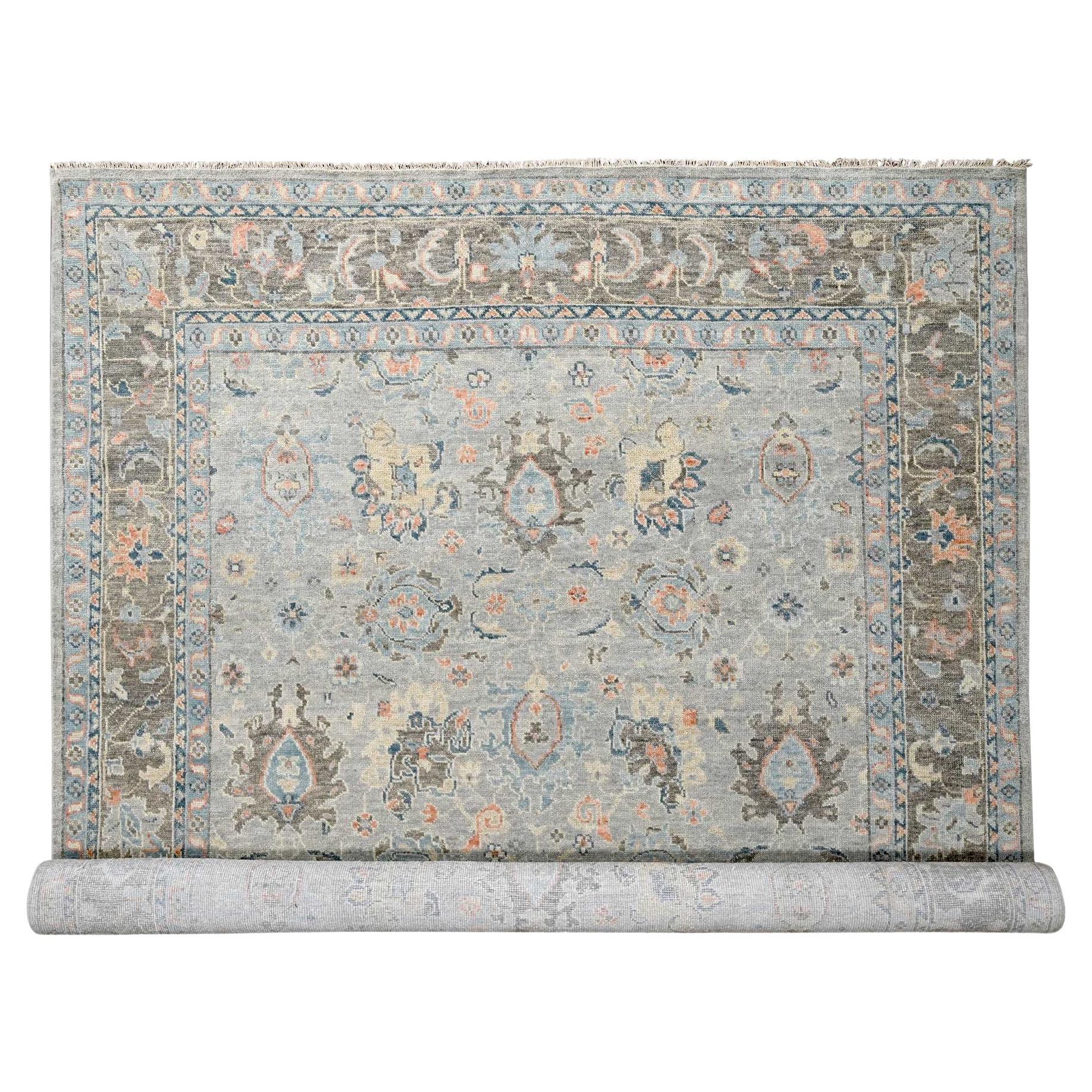 Tapis surdimensionné Harbor Gray Supple Oushak en laine noué à la main 12'x17'9"