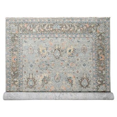 12'x17'9" Harbor Gray Hand Knotted Supple Oushak Wool Oversized Rug