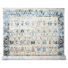 12'x17'9" Ivory Oushak Supple Mahal Design Hand Knotted Oversize Oriental Rug