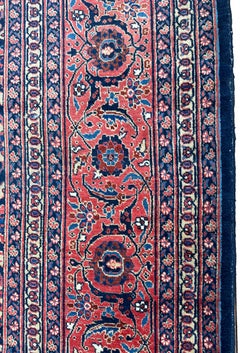 Tappeto tradizionale turco di Tabriz, 12x18, stile antico, motivo geometrico su tutta la superficie, firmato, 1890 circa