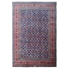Tappeto tradizionale turco di Tabriz, 12x18, stile antico, motivo geometrico su tutta la superficie, firmato, 1890 circa
