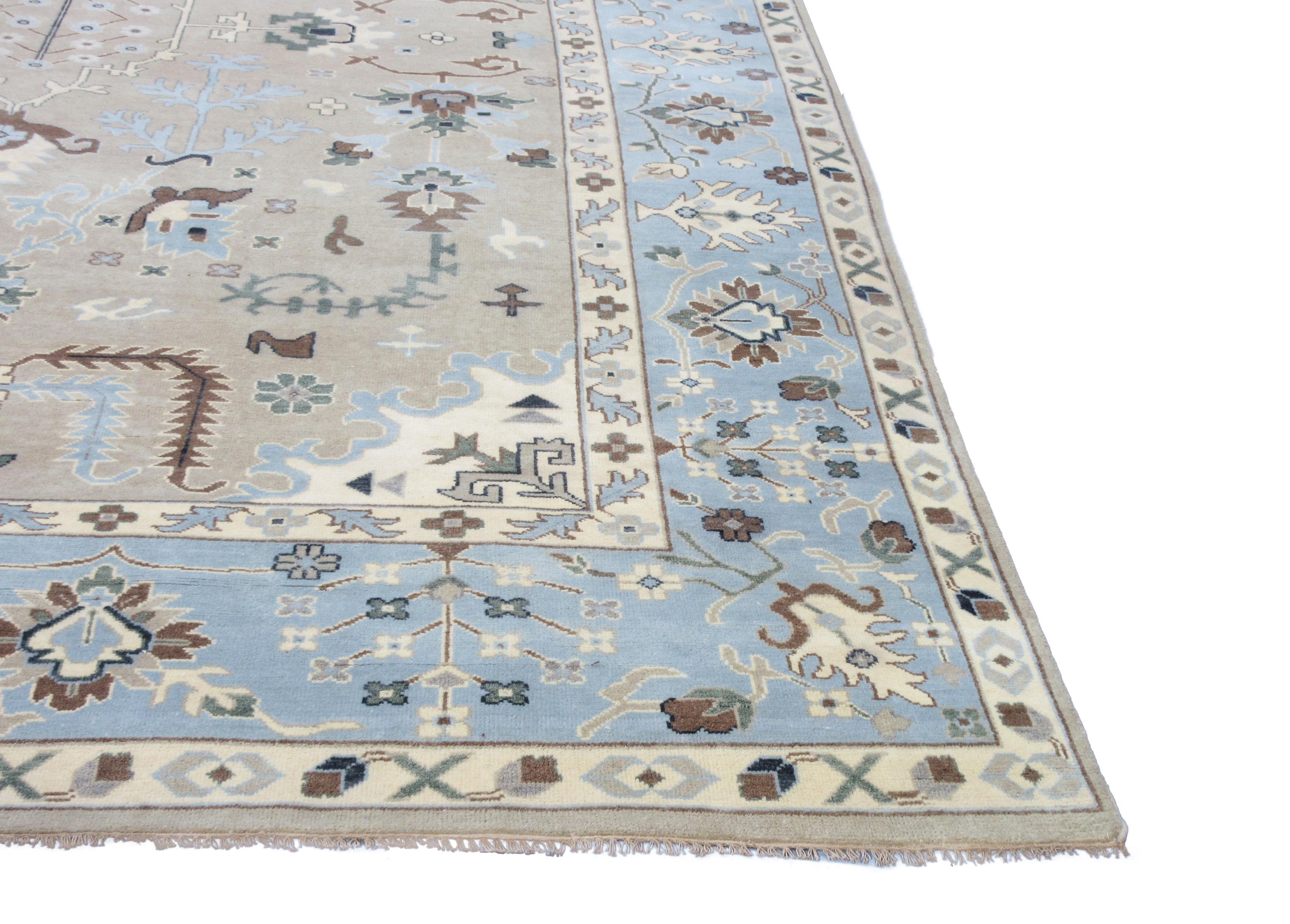 Contemporary Beige Oushak For Sale