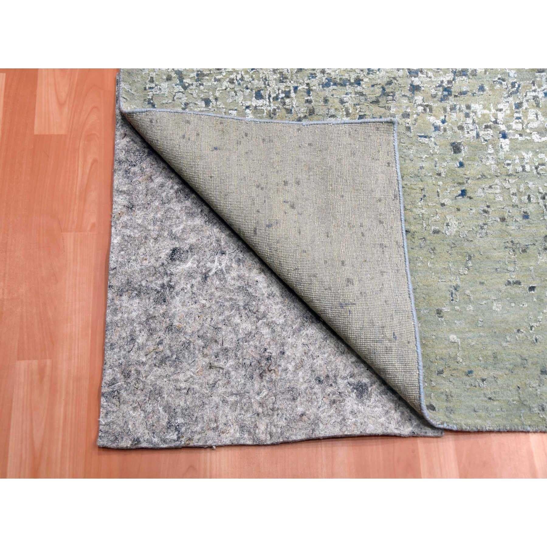 12'x18' Denim Blau, Moderner, handgeknüpfter Teppich aus reiner Seide und Wolle in Übergröße im Zustand „Neu“ im Angebot in Carlstadt, NJ