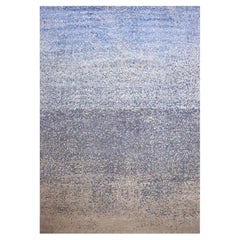 12
x18
 Denim Blue, Modern, Hand Knotted Pure Silk and Wool Oversized Rug