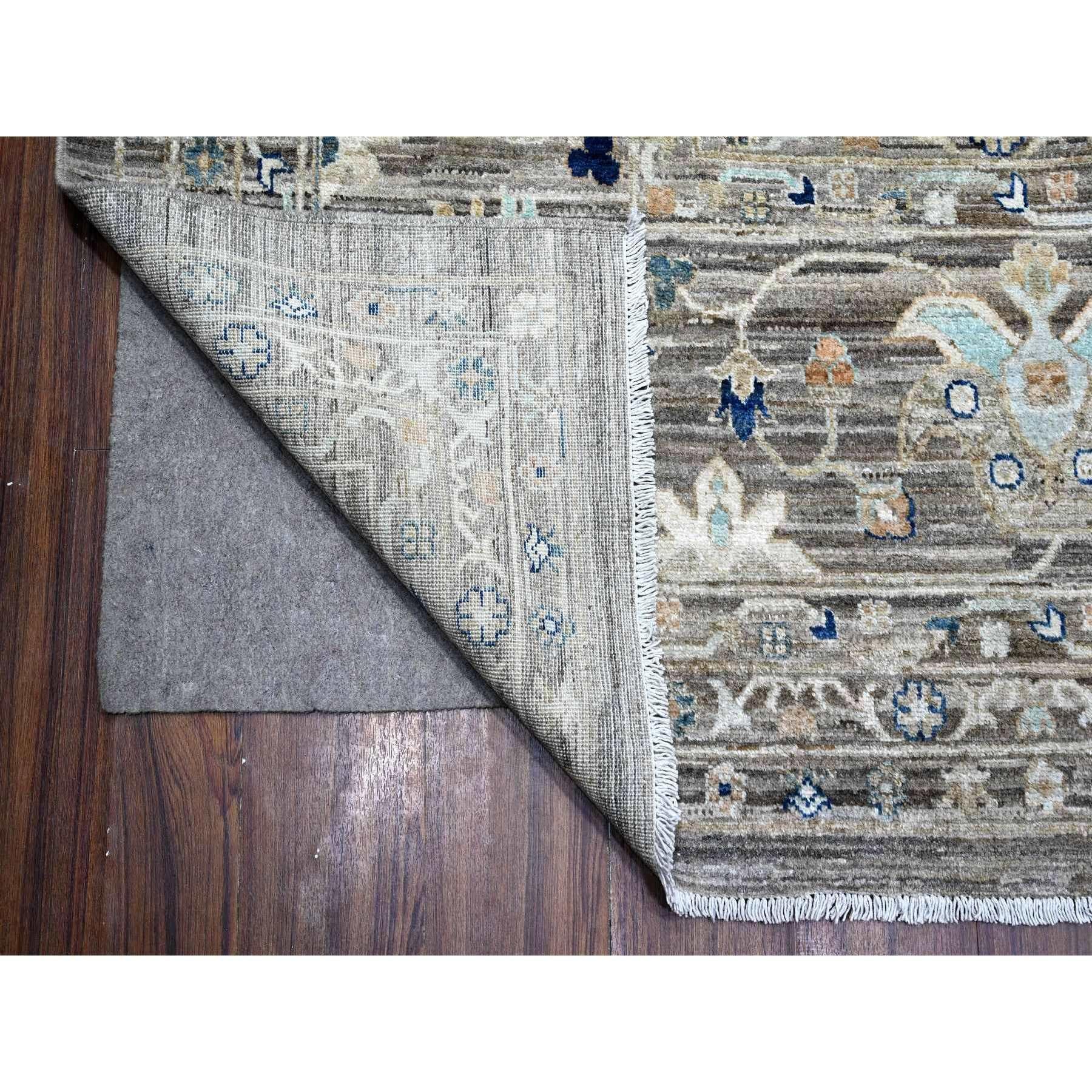 Afghan Tapis oriental XL, noué à la main, motif Ziegler Mahal gris 12'x18' en vente