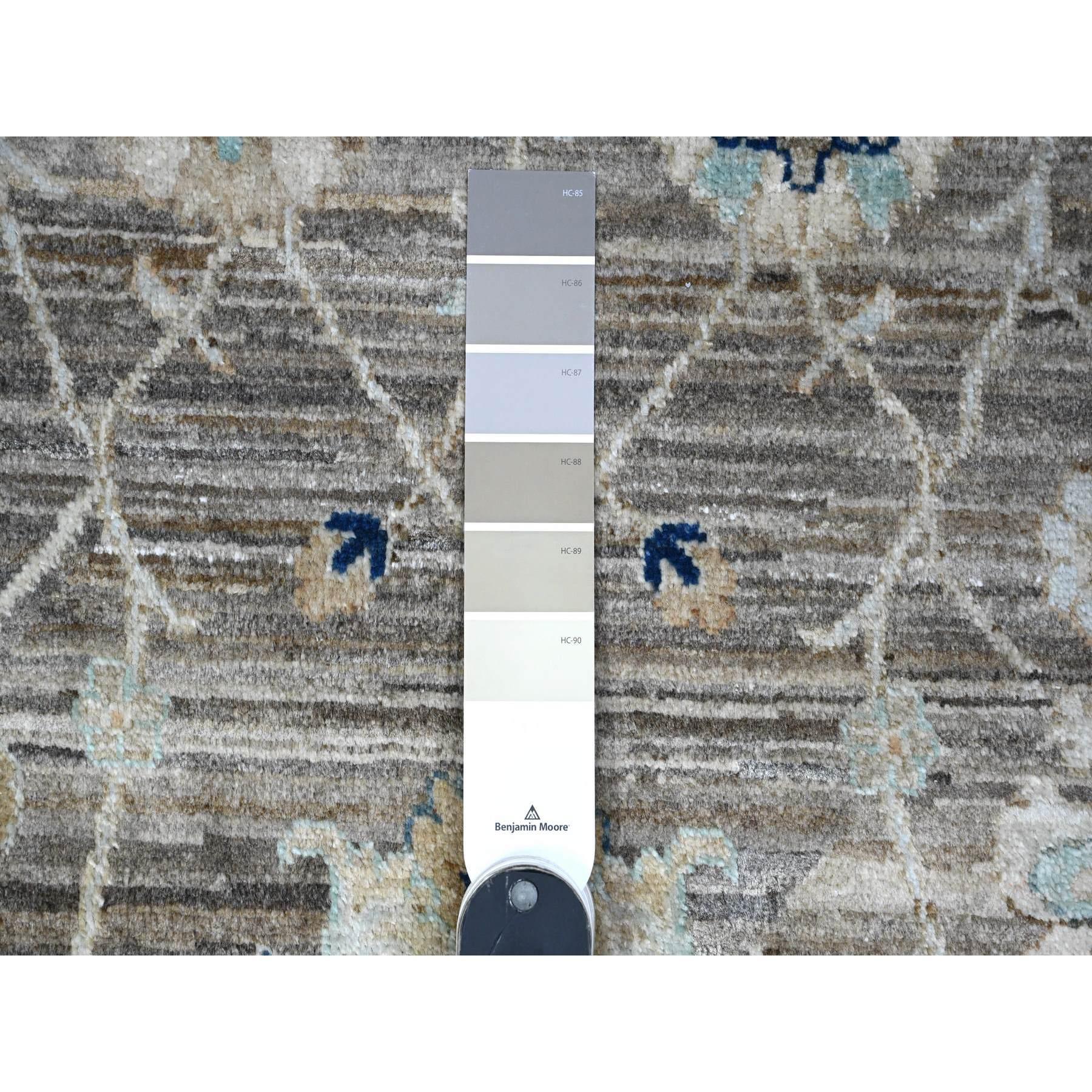 XXIe siècle et contemporain Tapis oriental XL, noué à la main, motif Ziegler Mahal gris 12'x18' en vente