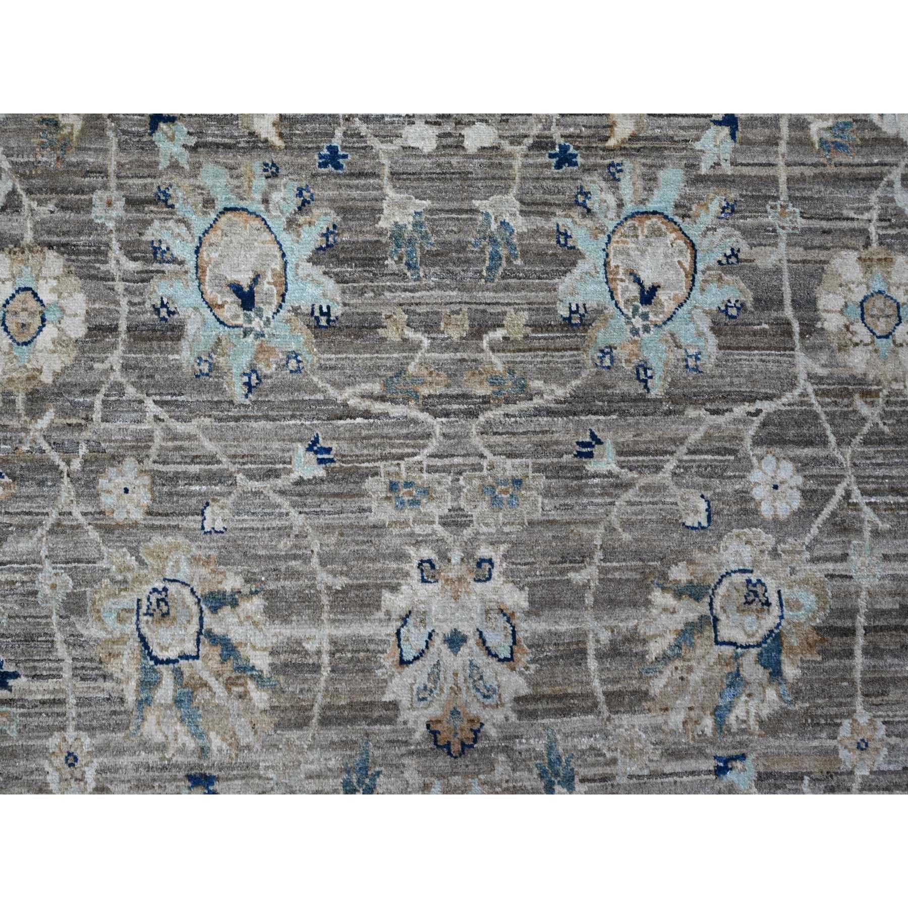 Laine Tapis oriental XL, noué à la main, motif Ziegler Mahal gris 12'x18' en vente