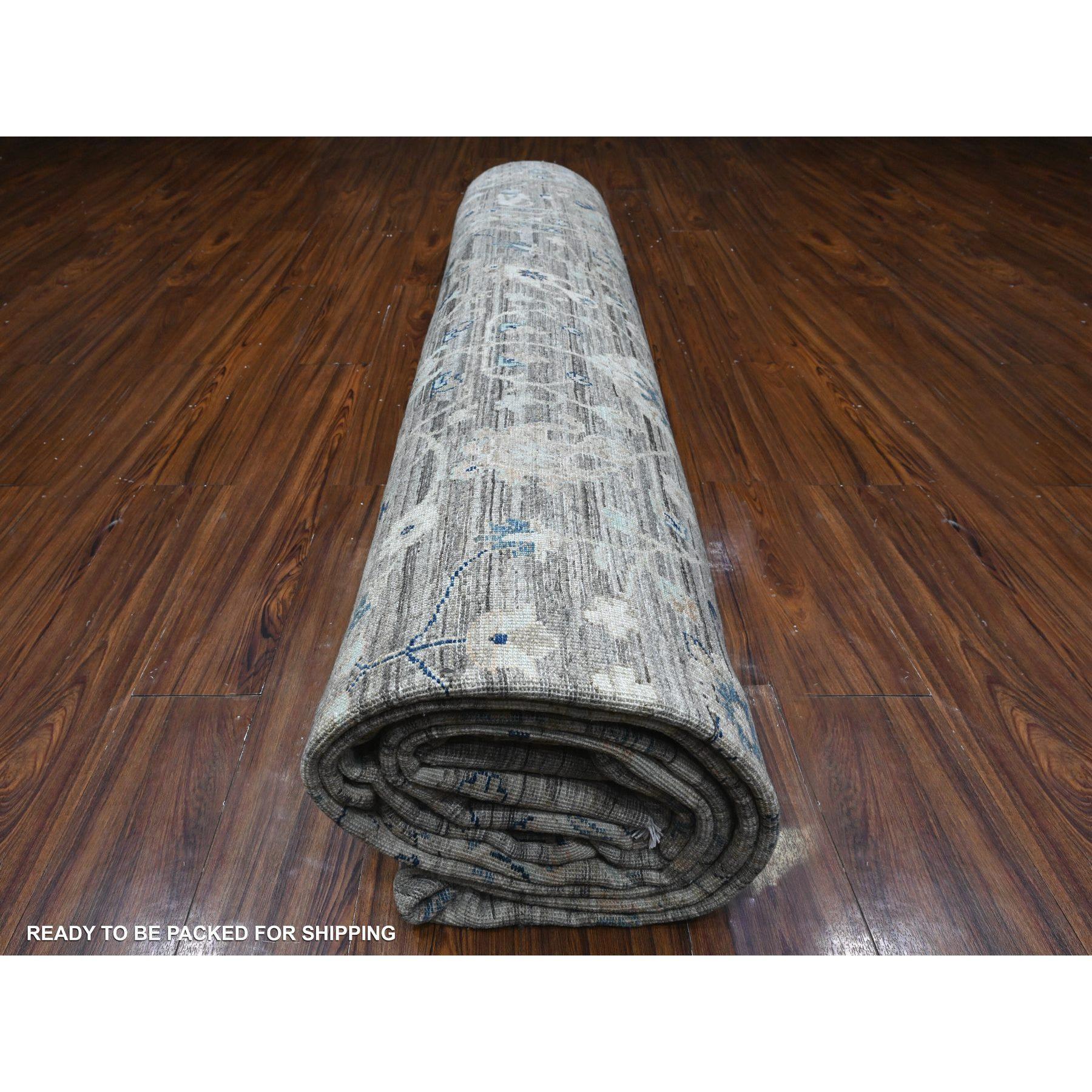 Tapis oriental XL, noué à la main, motif Ziegler Mahal gris 12'x18' en vente 1