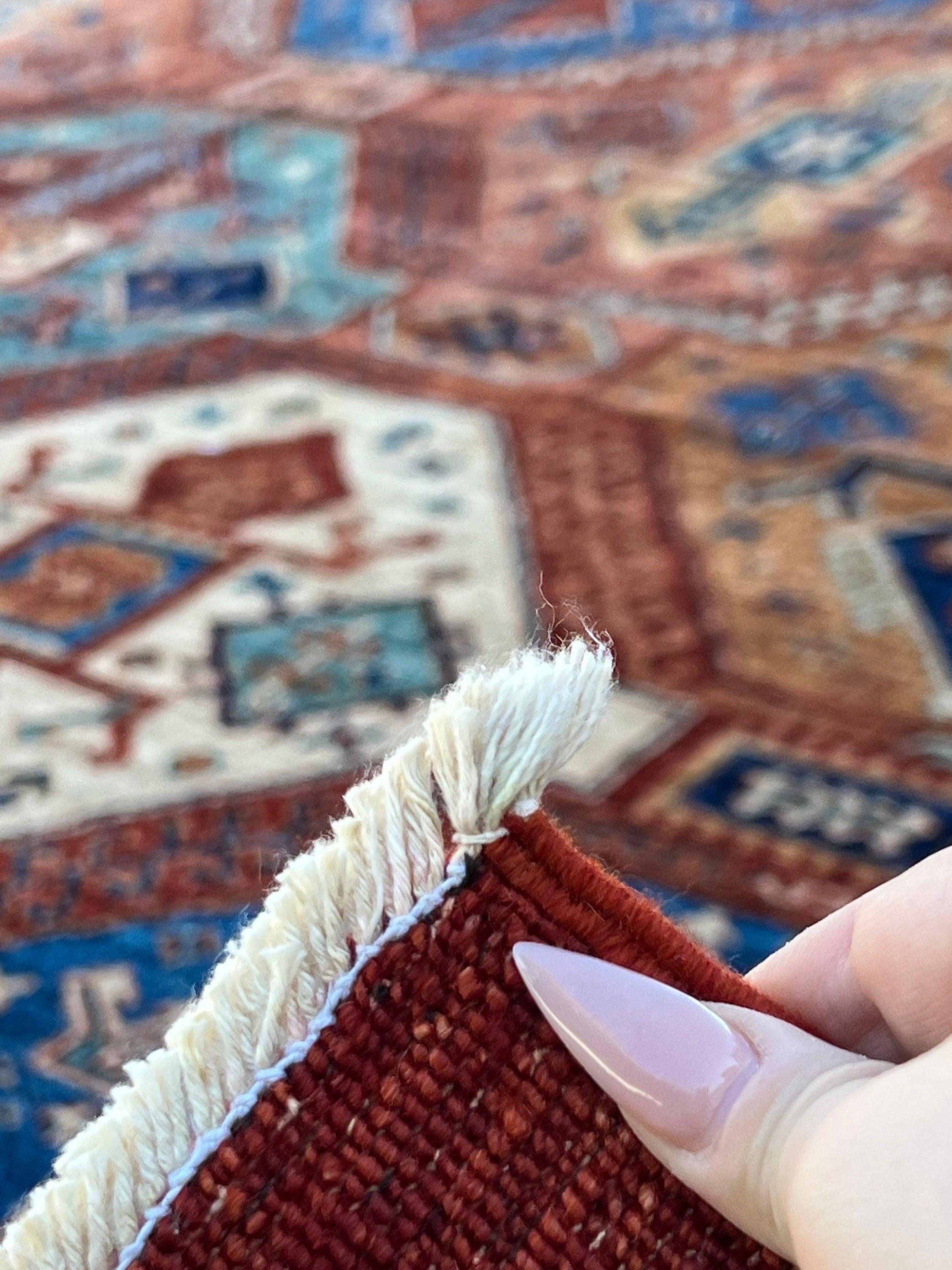 Tapis afghan noué à la main Premium Fair Trade de laine filée à la main en vente 2