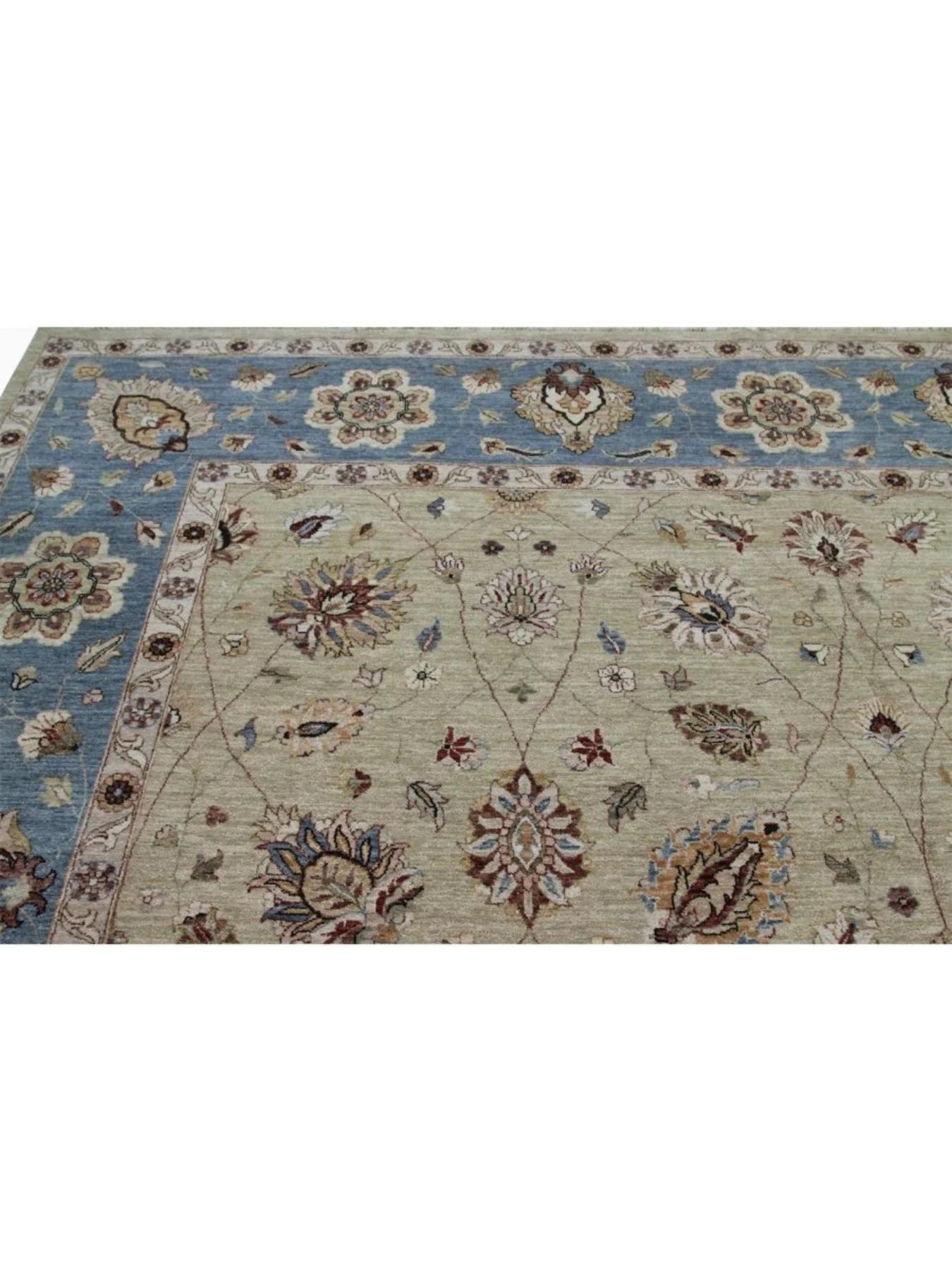 12x18 Handgeknüpfter indischer Agra Vorleger, handgewebt (Wolle) im Angebot
