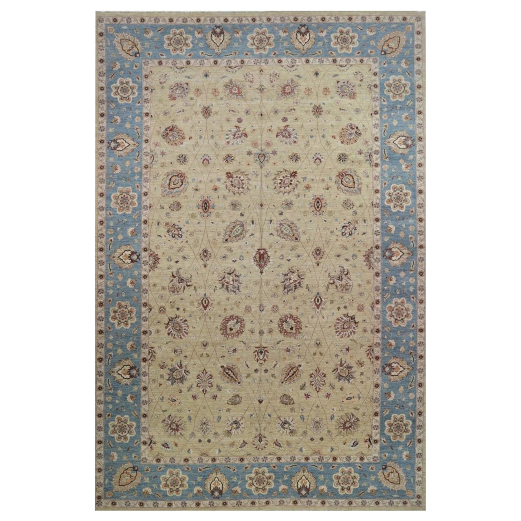 12x18 Handgeknüpfter indischer Agra Vorleger, handgewebt im Angebot