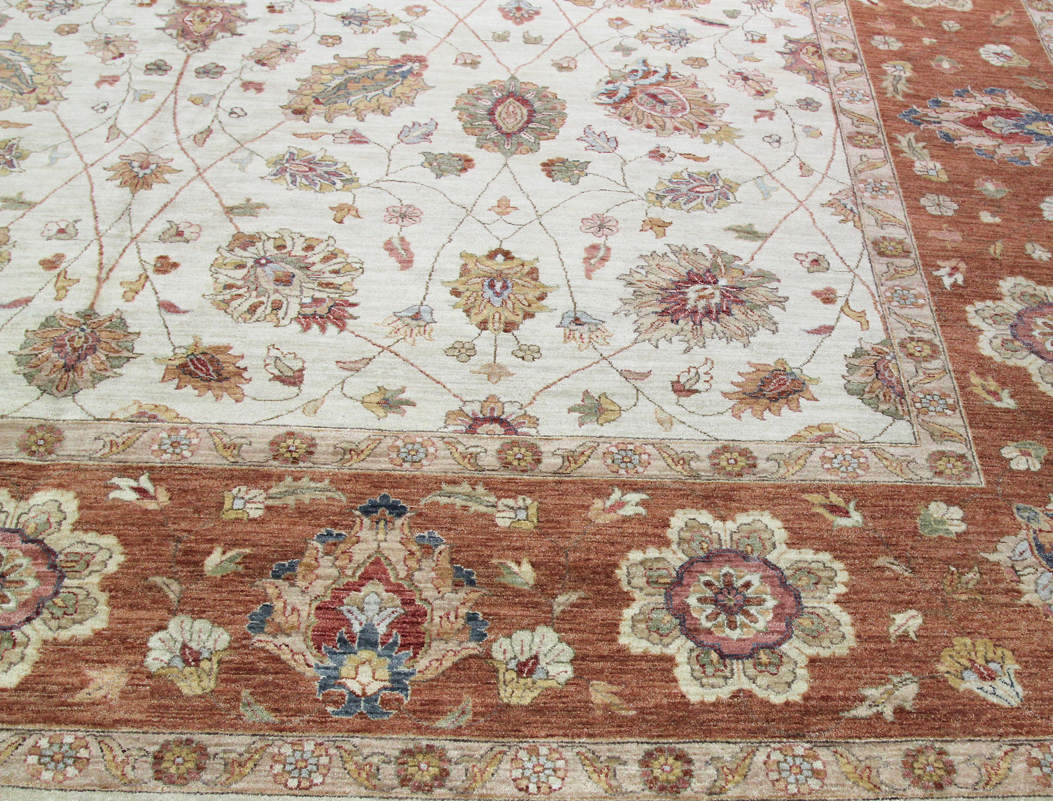 Tappeto Agra indiano 12x18 tessuto a mano in vendita 3