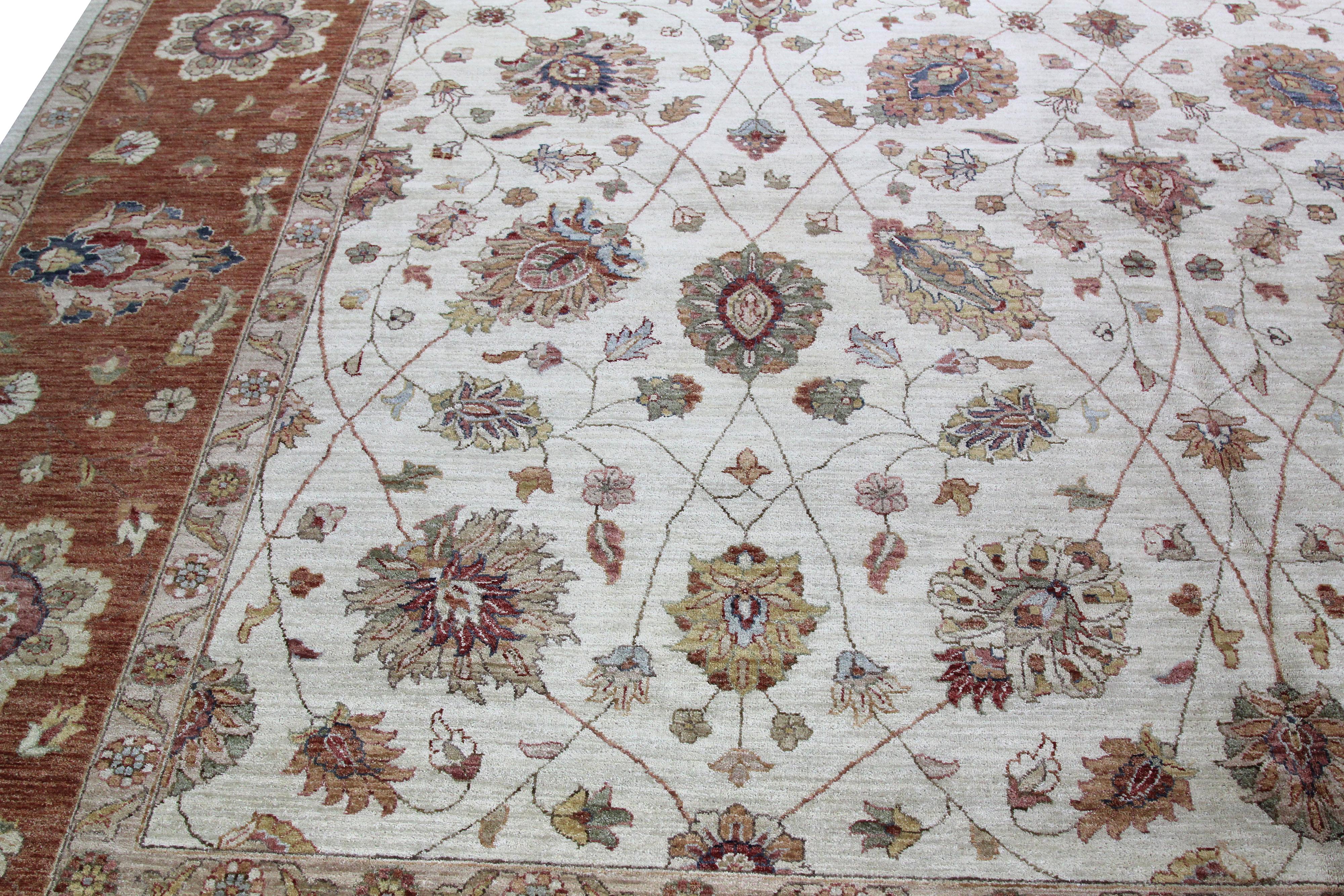 Tappeto Agra indiano 12x18 tessuto a mano in vendita 4