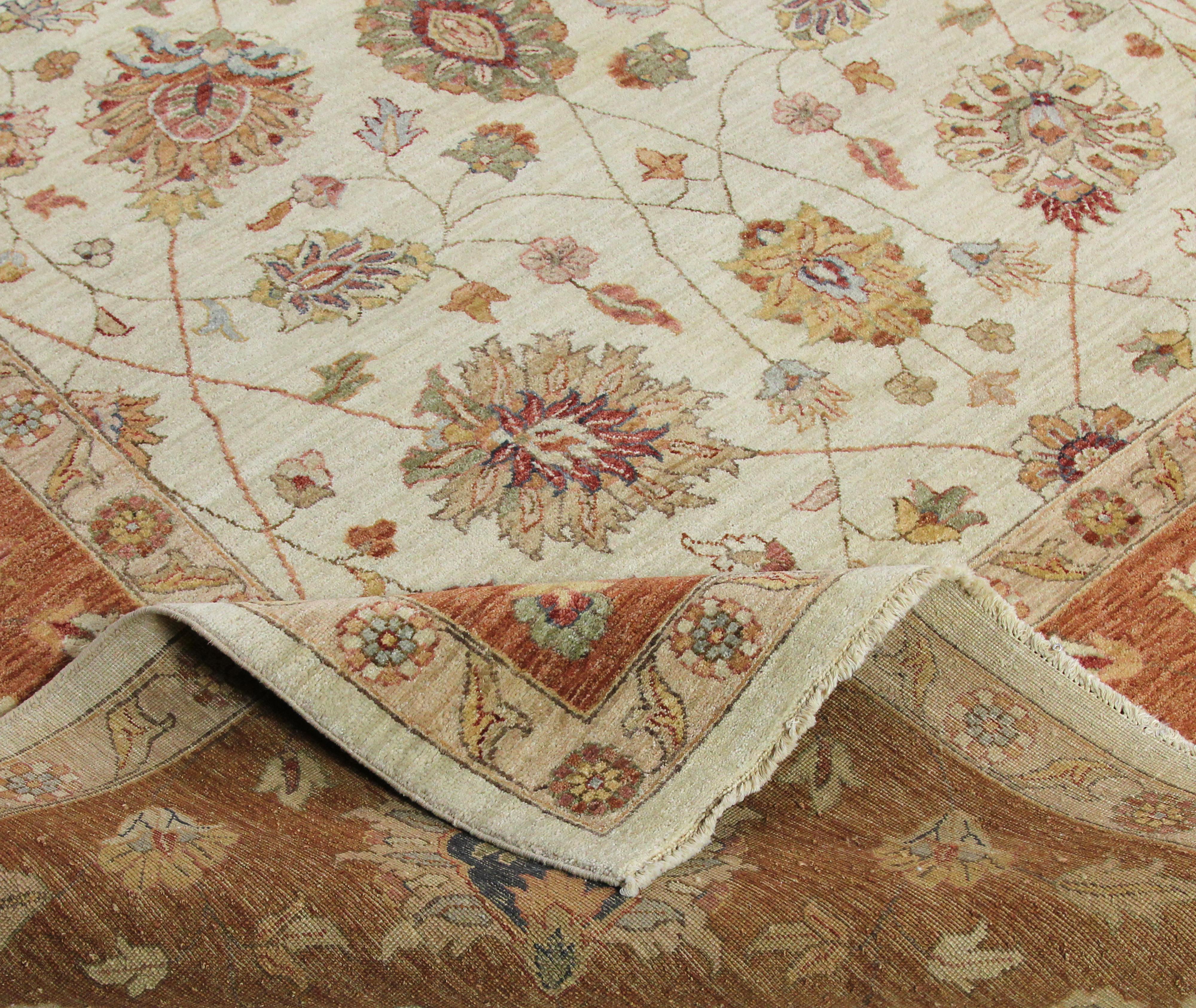 Tappeto Agra indiano 12x18 tessuto a mano in vendita 6