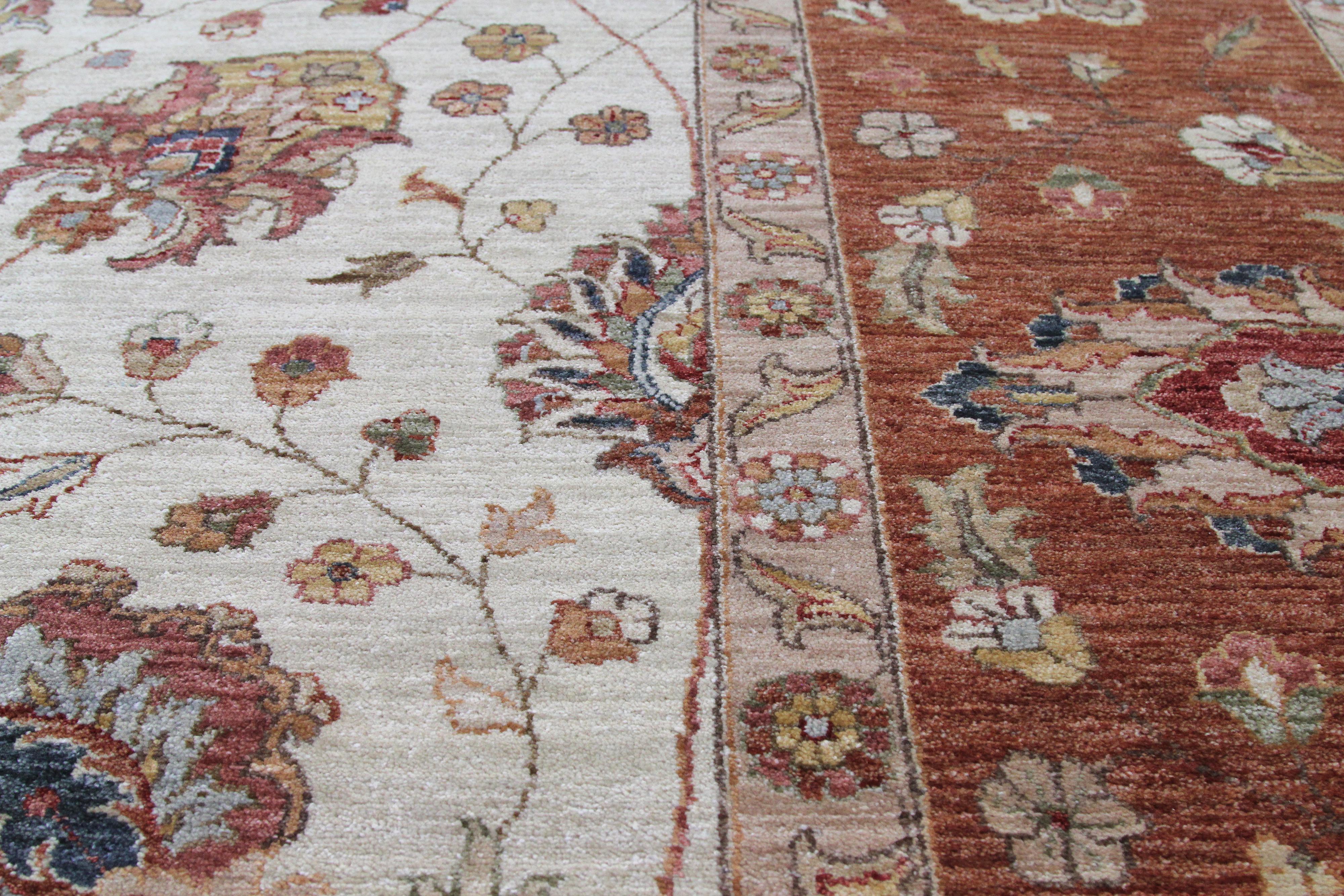 XXI secolo e contemporaneo Tappeto Agra indiano 12x18 tessuto a mano in vendita