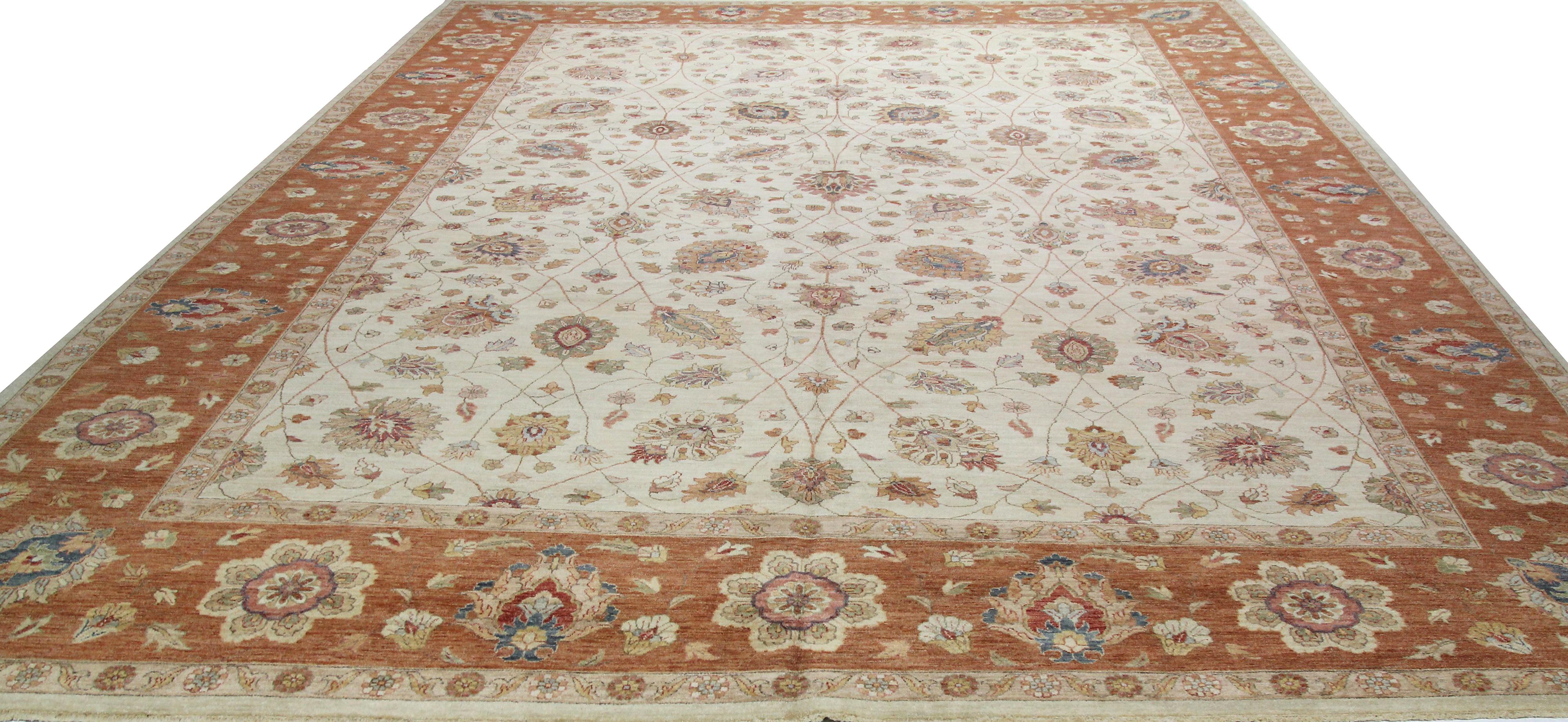 Tappeto Agra indiano 12x18 tessuto a mano in vendita 2