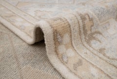 12x18 Ivory Oushak with Soft Beige and Gold Accents Hand Knotted Rug ( G-12924 )