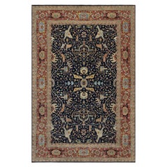 12
x18
 Mitternachtsblau Handgeknüpft Wolle Antiquiert Fein Heriz Re-Creation XL Teppich