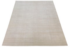 12x18 Modern Handmade Solid Beige Oversized Area Rug - 100% Wool