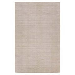 12x18 Modern Handmade Solid Beige Oversized Area Rug - 100% Wool