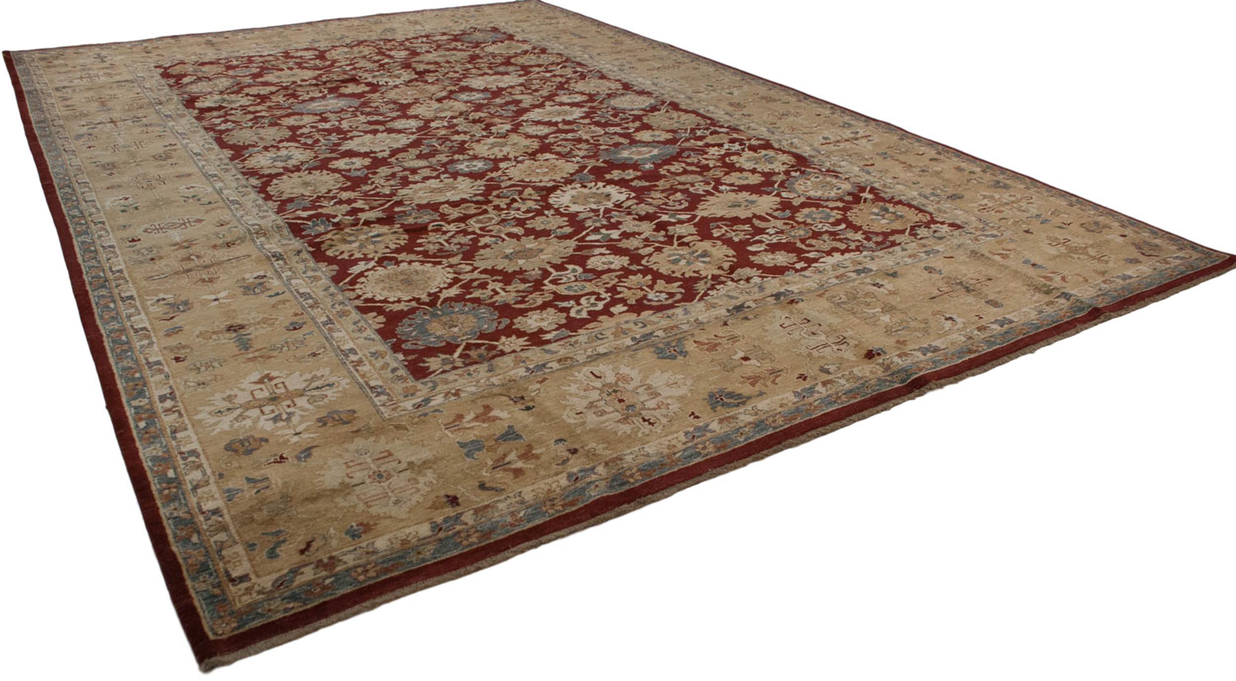 Hand-Knotted New Agra Carpet For Sale