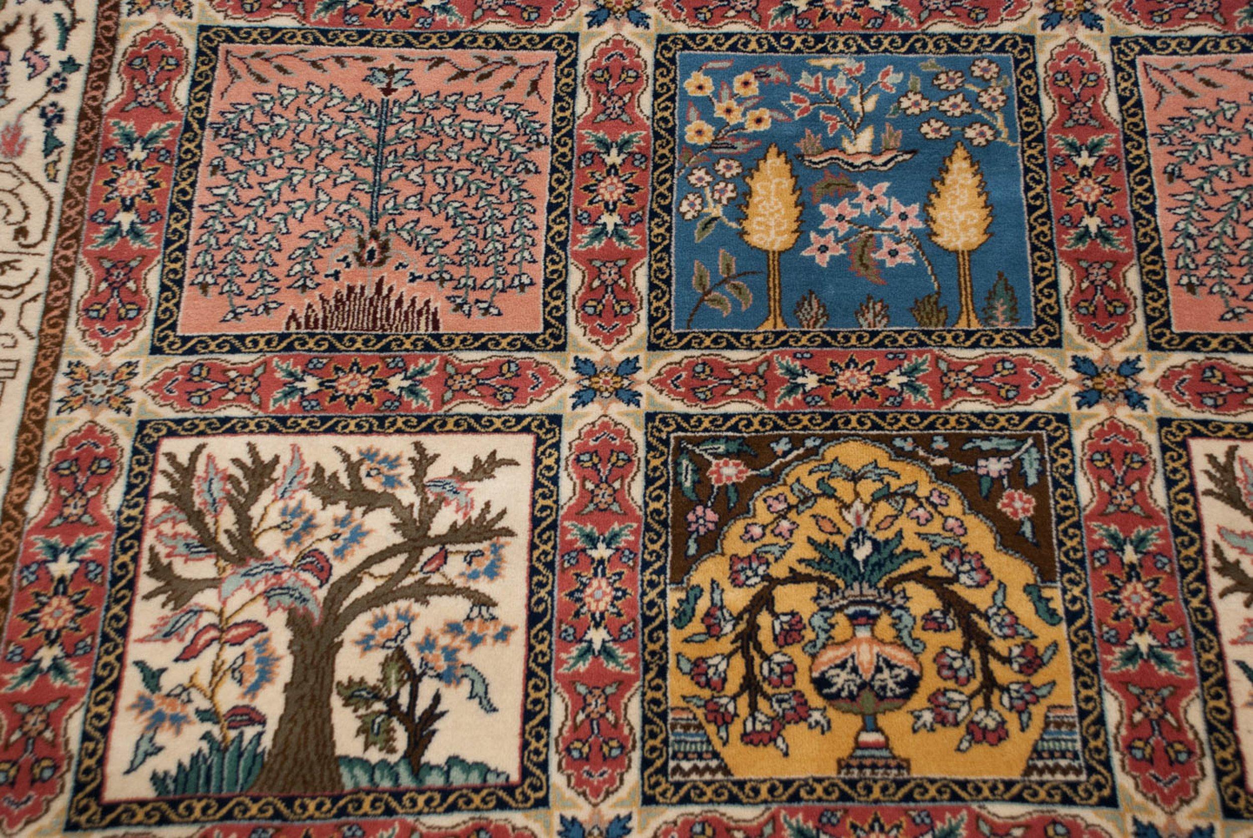 Bulgarischer Kerman-Design-Teppich im Vintage-Stil (Wolle) im Angebot