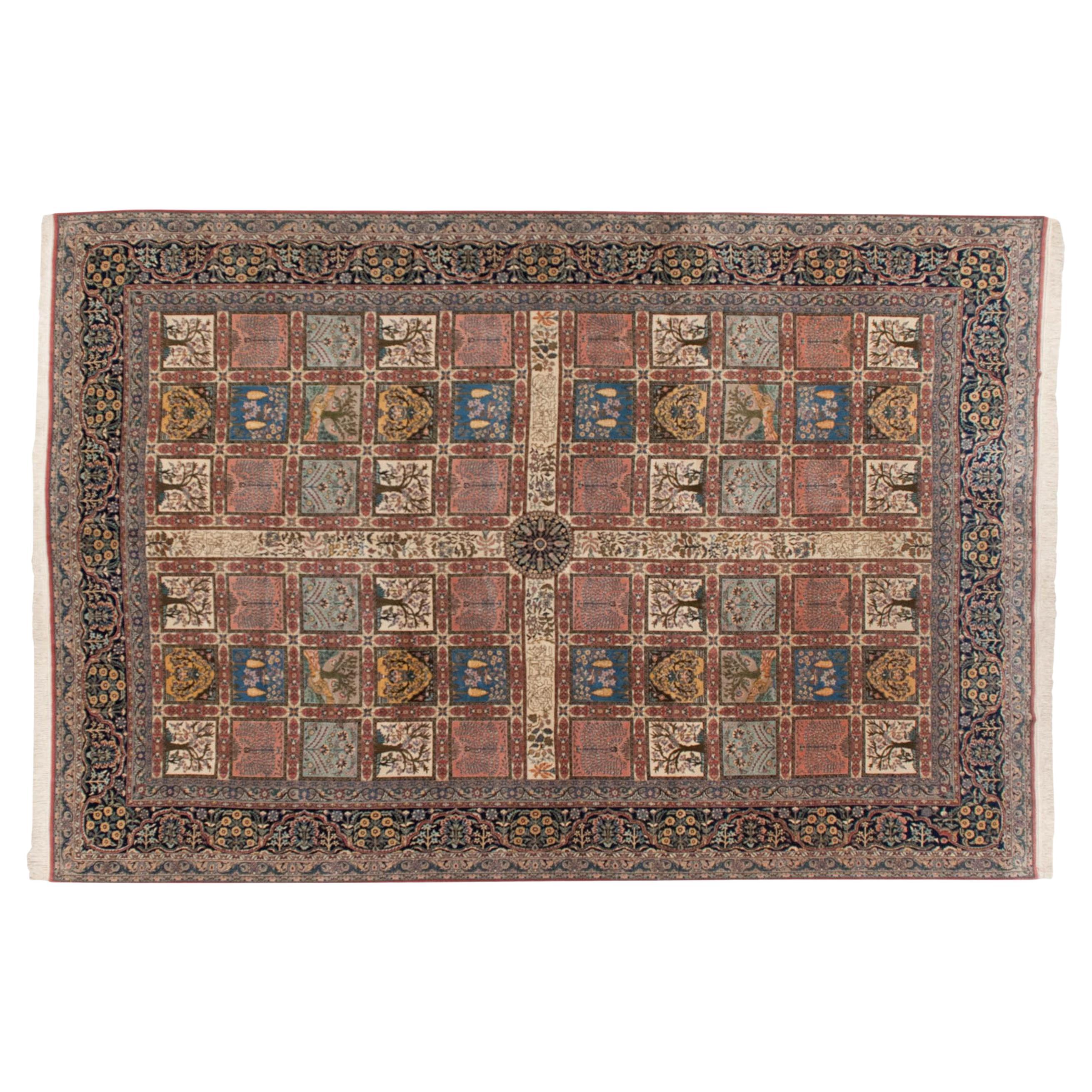 Vintage Bulgarian Kerman Design Carpet For Sale