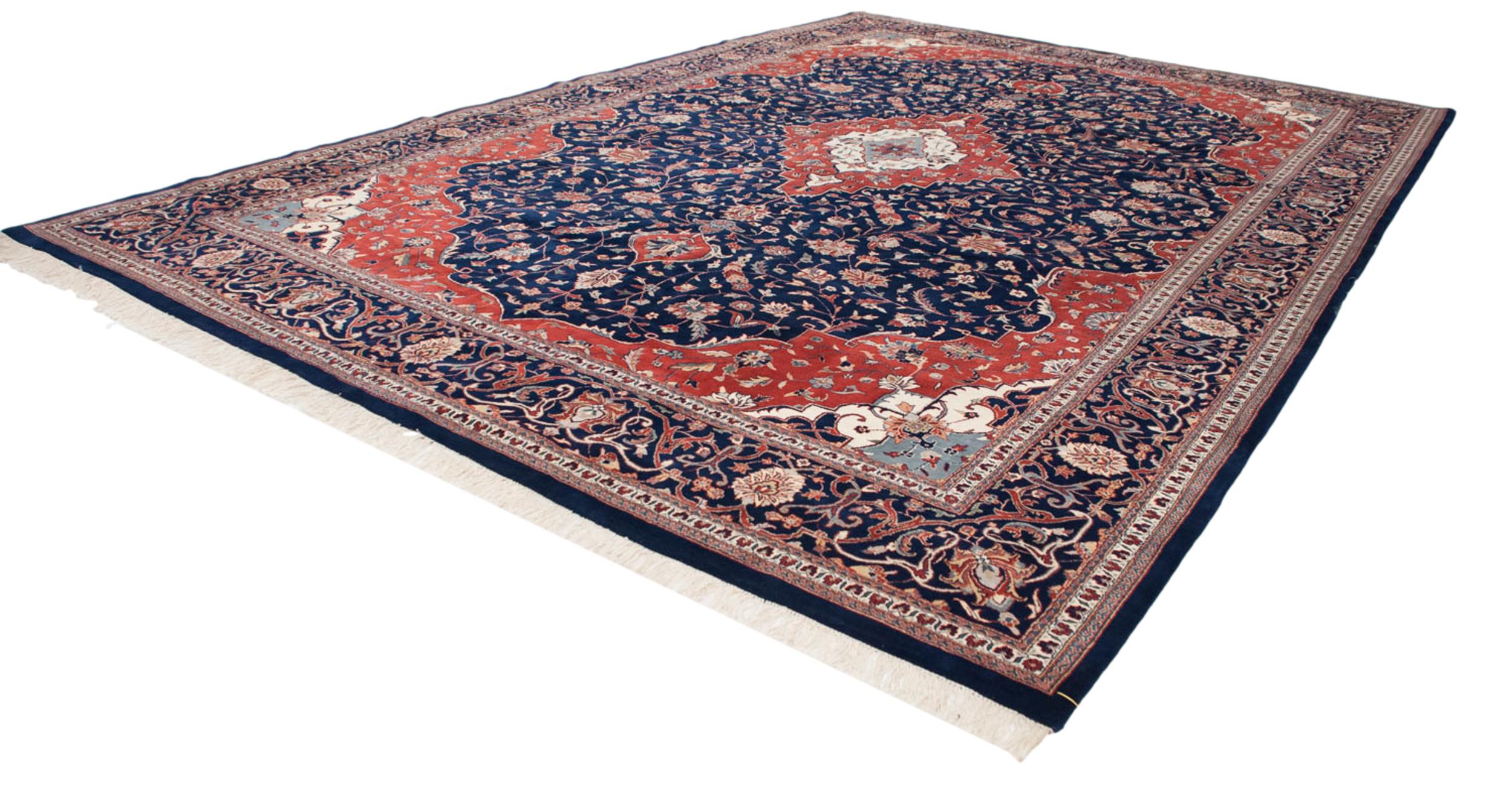 Late 20th Century Vintage Indian Kashan Design Carpet For Sale