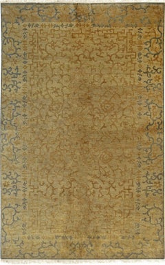 12x18 Warm Bianca Yellow Field Geometric Modern Hand Knotted Wool Carpet Rug