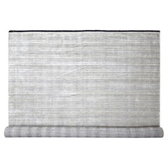 12
x18
1" Taupe Moderner strukturierter handgewebter Teppich aus Wolle und Seide in Übergröße