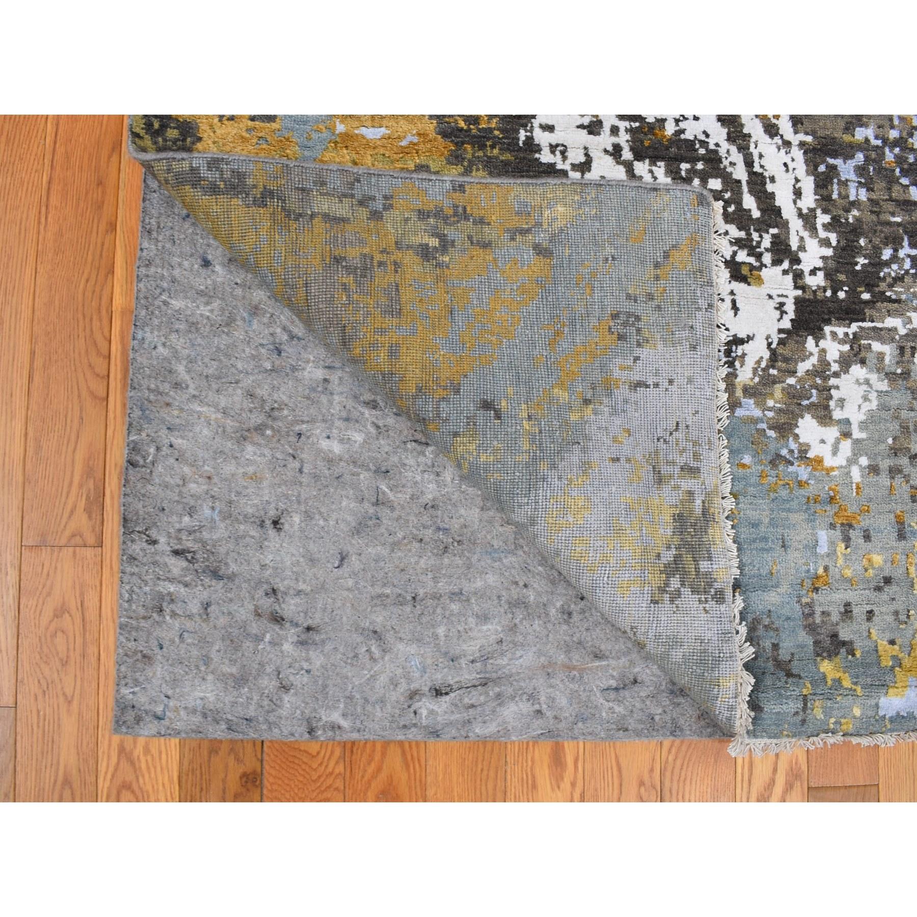 Noué à la main Tapis de laine et soie surdimensionné 12'x18'2