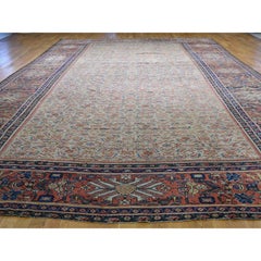 12'x18'3" Beige Farsian Mahal Exc Cond Pure Wool Hand-Knotted Oversized Rug