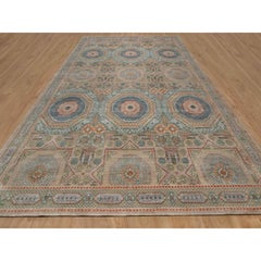 12'x18'3" Lark Brown Mamluk Design Hand Knotted Textured Wool and Silk XL Rug