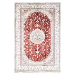 12'x18'4" Red, Sino Tabriz, 250 KPSI Clearance Hand Knotted Silken Oversized Rug