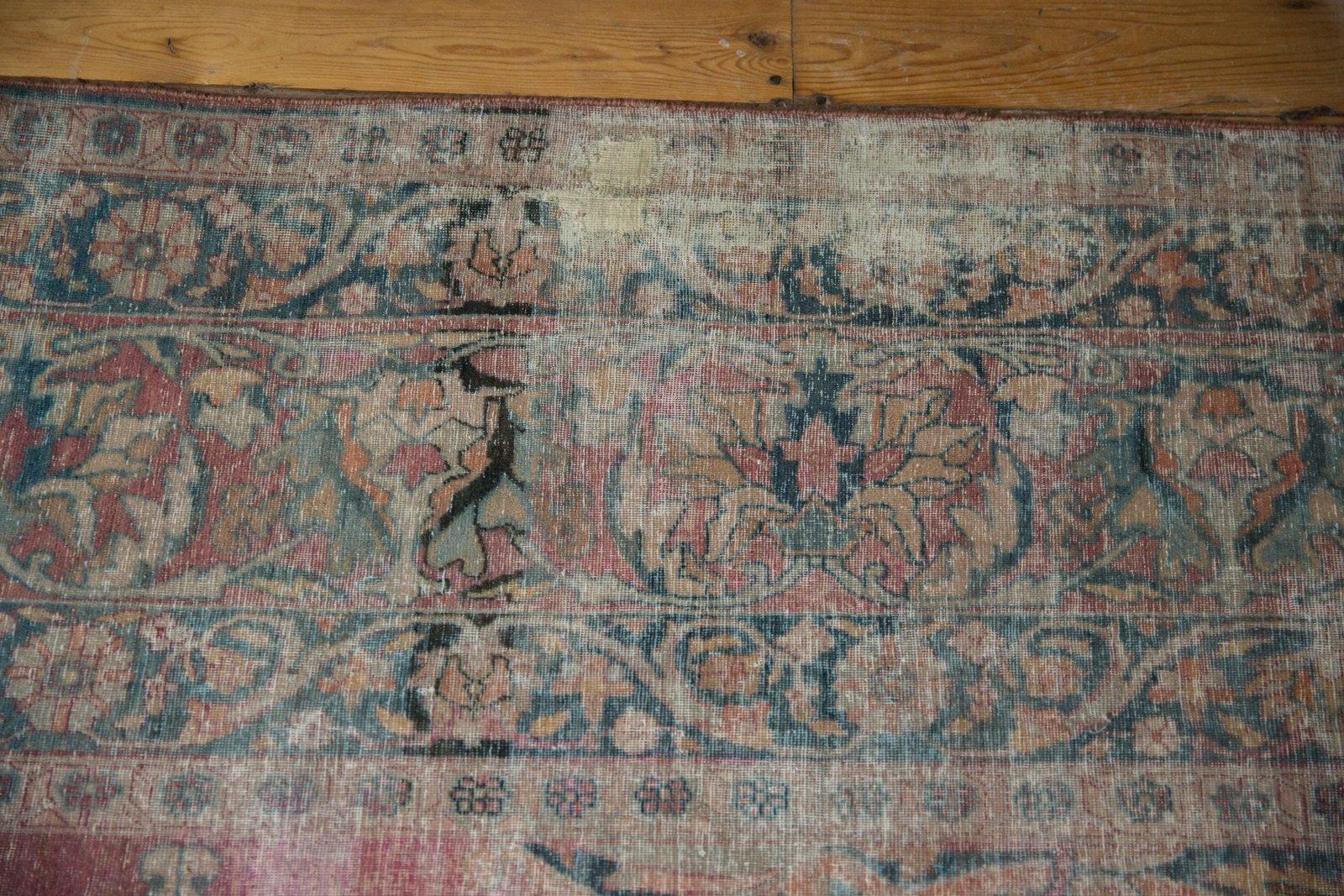 Antique Distressed Kermanshah Carpet For Sale 3