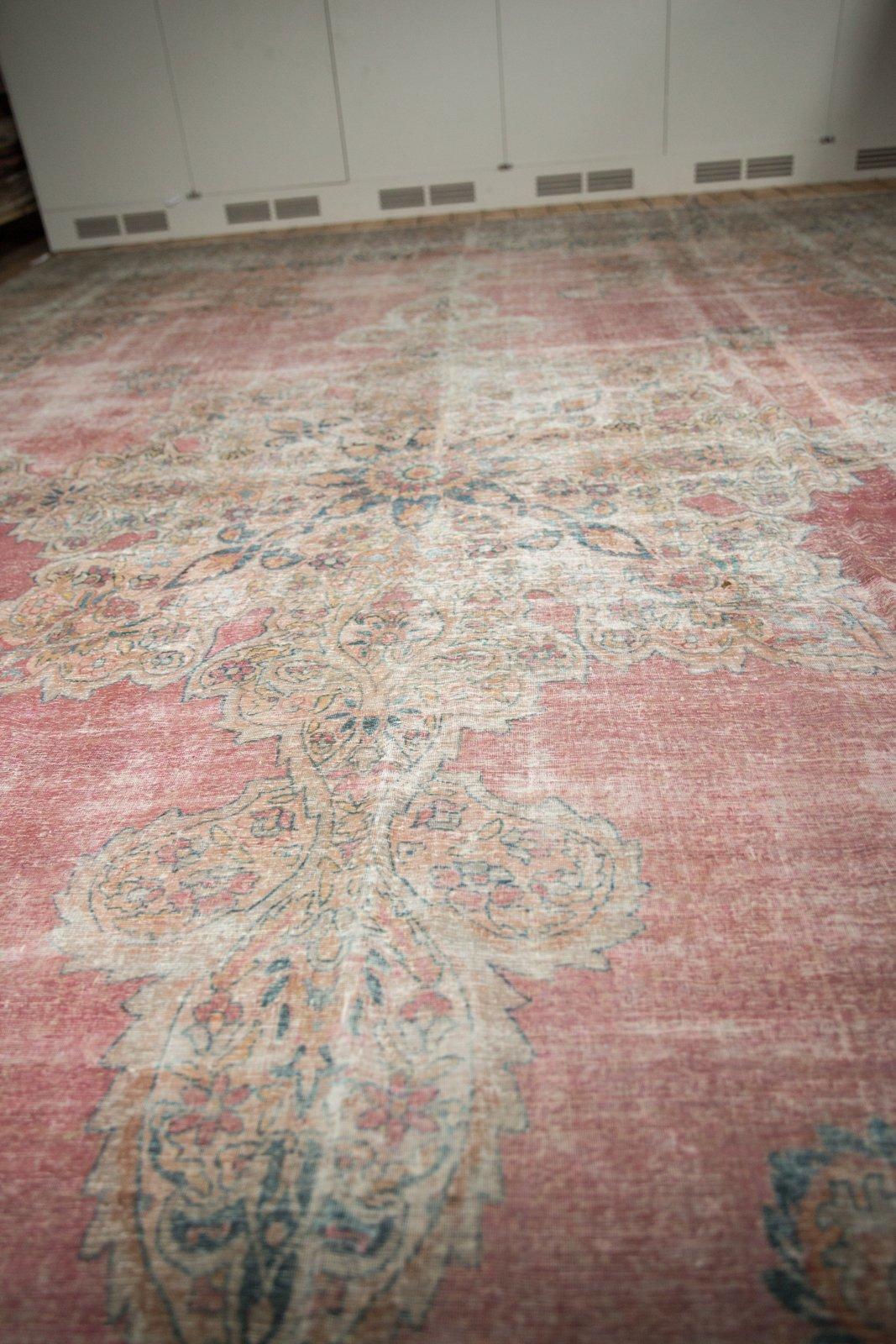 Antique Distressed Kermanshah Carpet For Sale 6