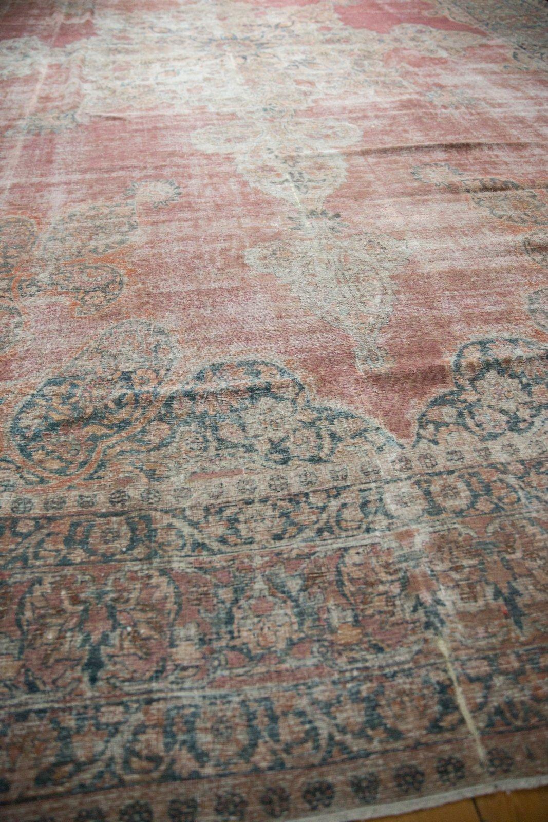 Antique Distressed Kermanshah Carpet For Sale 7