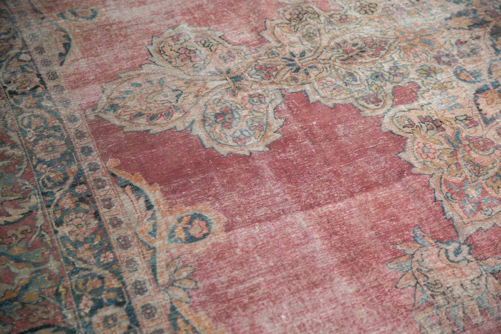 Antique Distressed Kermanshah Carpet For Sale 11